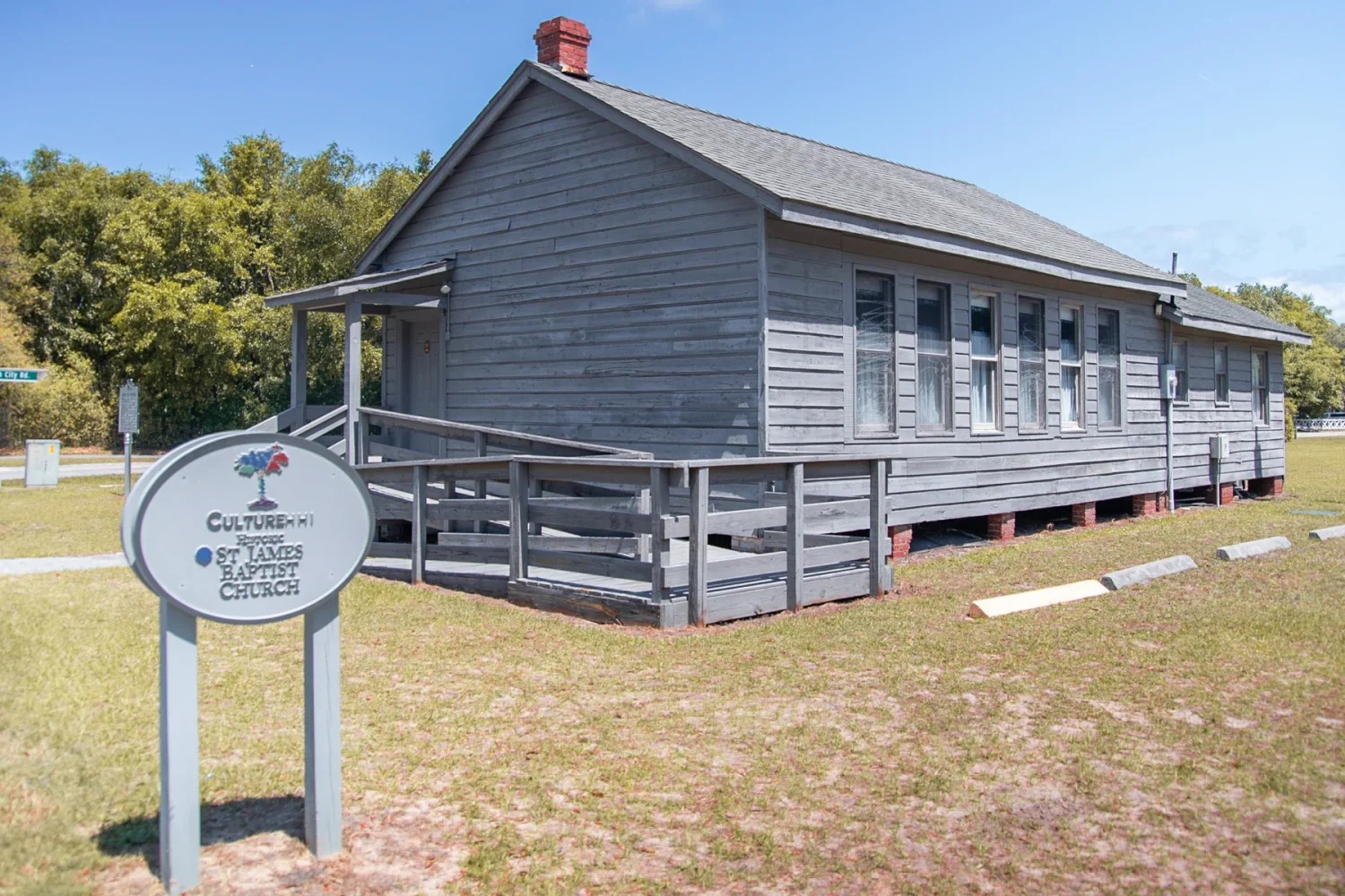 The wooden exterior of historic Cherry Hill School on Hilton Head Island.